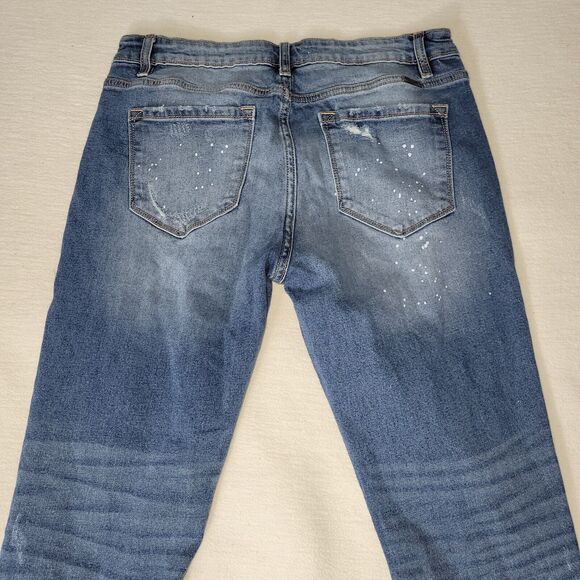 Kancan Jeans Womens Sz 11/29 Distressed Medium Wash University College School - Picture 12 of 16
